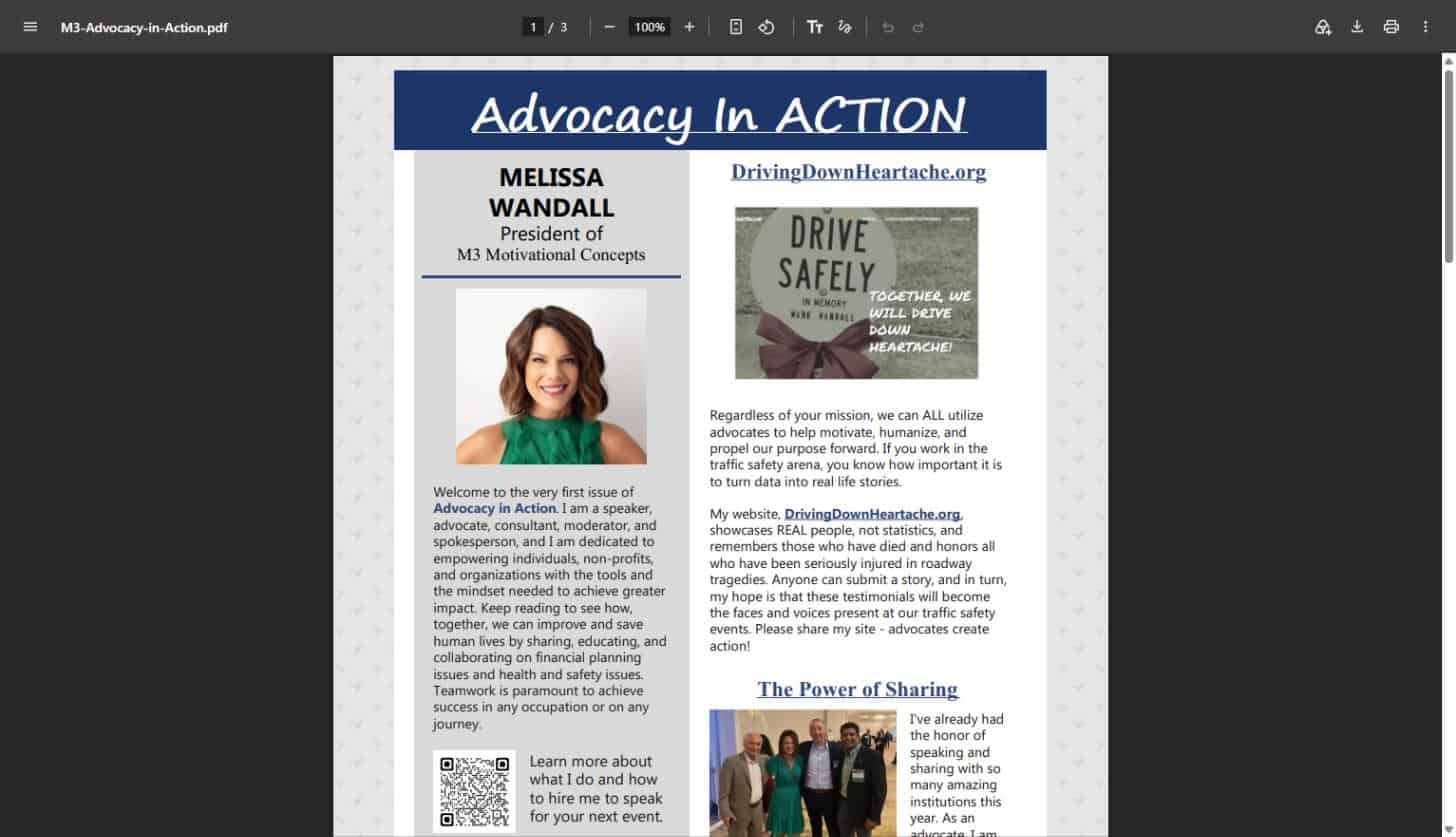 Advocacy in Action, Issue 1 cover